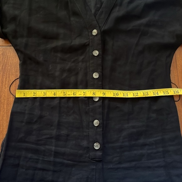 MNG Viscose Button Front Jumpsuit V Neck Black Size XS - Picture 7 of 11